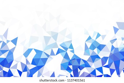 Light BLUE vector abstract mosaic background. A completely new color illustration in a polygonal style. Polygonal design for your web site.