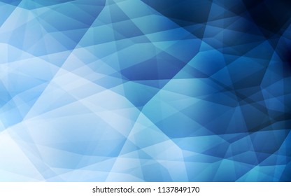 Light BLUE vector abstract mosaic pattern. Creative illustration in halftone style with triangles. Template for cell phone's backgrounds.