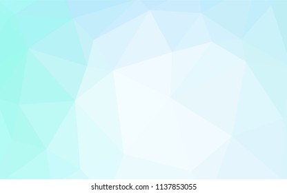 Light BLUE vector abstract mosaic backdrop. Shining polygonal illustration, which consist of triangles. A completely new design for your leaflet.