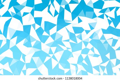 Light BLUE vector abstract mosaic background. Shining colorful illustration with triangles. Best triangular design for your business.