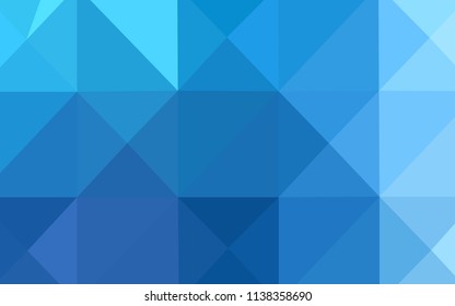 Light BLUE vector abstract mosaic pattern. Triangular geometric sample with gradient.  The template for cell phone's backgrounds.