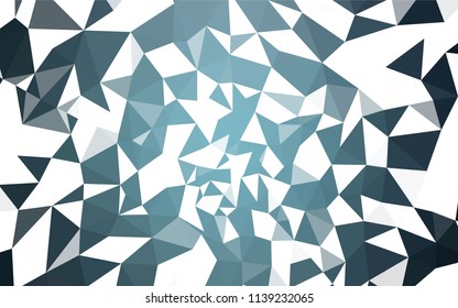 Light BLUE vector abstract mosaic pattern. Shining polygonal illustration, which consist of triangles. Polygonal design for your web site.