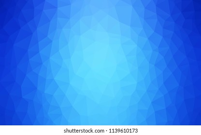 Light BLUE vector abstract mosaic backdrop. Shining polygonal illustration, which consist of triangles. Brand new style for your business design.