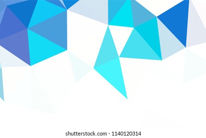 Light BLUE vector abstract mosaic pattern. Colorful illustration in polygonal style with gradient. Template for cell phone's backgrounds.