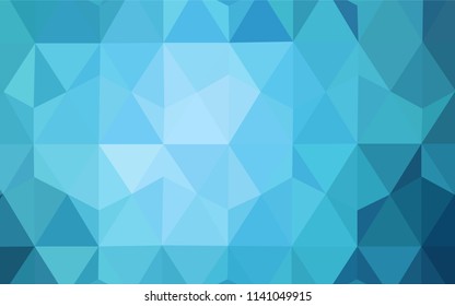 Light BLUE vector abstract mosaic backdrop. Shining polygonal illustration, which consist of triangles. New template for your brand book.