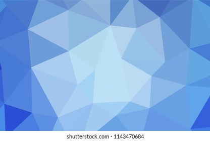 Light BLUE vector abstract mosaic pattern. Glitter abstract illustration with an elegant triangles. Completely new template for your banner.