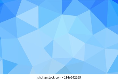 Light BLUE vector abstract mosaic pattern. Colorful illustration in abstract style with triangles. Triangular pattern for your design.