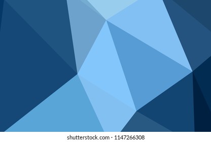 Light BLUE vector abstract mosaic backdrop. Glitter abstract illustration with an elegant triangles. Template for cell phone's backgrounds.