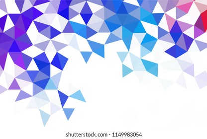 Light BLUE vector abstract mosaic background. Glitter abstract illustration with an elegant triangles. Triangular pattern for your design.