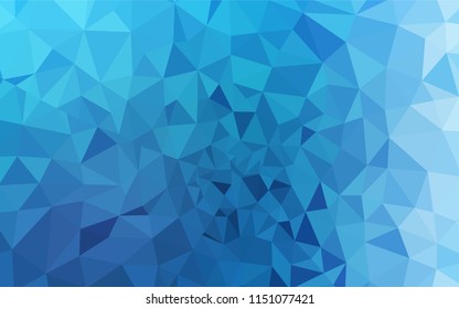 Light BLUE vector abstract mosaic background. Shining colorful illustration with triangles. Triangular pattern for your design.