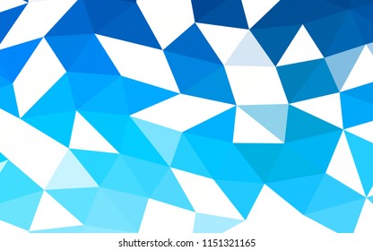 Light BLUE vector abstract mosaic abstract mosaic. A completely new color illustration in a vague style. Triangular pattern for your business design.