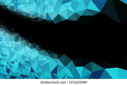Light BLUE vector abstract mosaic backdrop. Geometric illustration in Origami style with gradient.  The template can be used as a background for cell phones.
