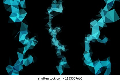 Light BLUE vector abstract mosaic background. Shining illustration, which consist of triangles. The textured pattern can be used for background.