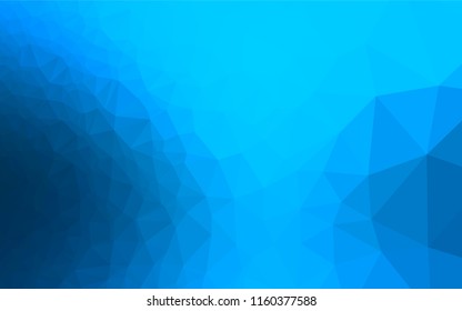 Light BLUE vector abstract mosaic backdrop. Geometric illustration in Origami style with gradient.  A new texture for your design.