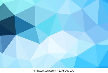 Light BLUE vector abstract mosaic backdrop. Creative geometric illustration in Origami style with gradient. Triangular pattern for your design.