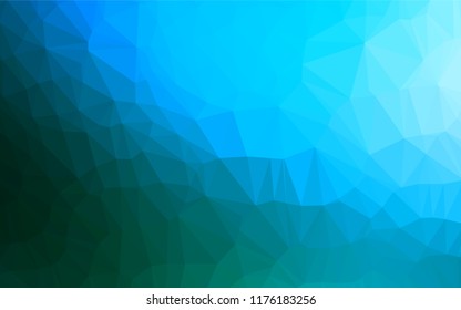 Light BLUE vector abstract mosaic background. Brand new colored illustration in blurry style with gradient. Triangular pattern for your business design.