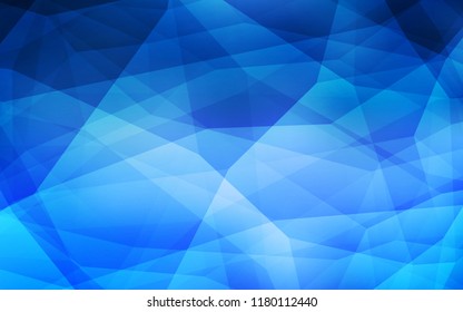 Light BLUE vector abstract mosaic backdrop. Geometric illustration in Origami style with gradient.  A completely new design for your leaflet.