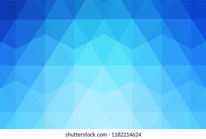 Light BLUE vector abstract mosaic pattern. Shining polygonal illustration, which consist of triangles. Polygonal design for your web site.