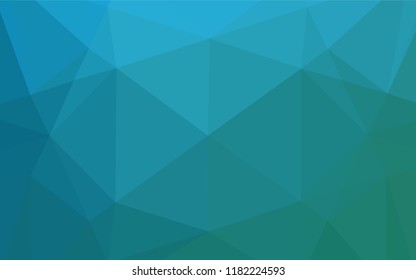 Light BLUE vector abstract mosaic backdrop. Creative illustration in halftone style with gradient. Triangular pattern for your business design.