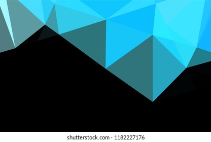 Light BLUE vector abstract mosaic pattern. Triangular geometric sample with gradient.  A new texture for your design.