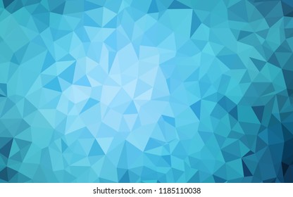 Light BLUE vector abstract mosaic pattern. Glitter abstract illustration with an elegant triangles. A completely new design for your leaflet.