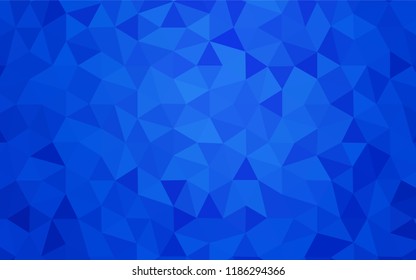 Light BLUE vector abstract mosaic background. A sample with polygonal shapes. Triangular pattern for your design.