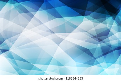 Light BLUE vector abstract mosaic pattern. Creative geometric illustration in Origami style with gradient. Completely new template for your banner.
