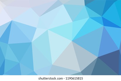 Light BLUE vector abstract mosaic pattern. Shining polygonal illustration, which consist of triangles. Completely new template for your banner.
