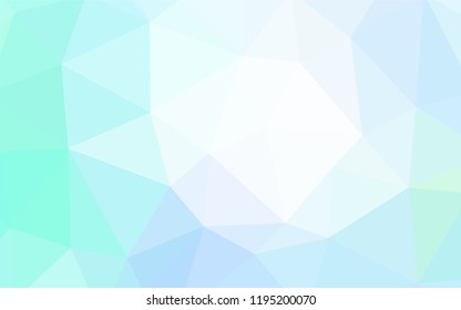 Light BLUE vector abstract mosaic backdrop. Shining polygonal illustration, which consist of triangles. A completely new design for your leaflet.