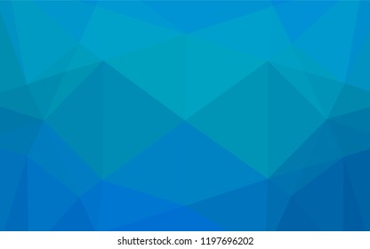 Light BLUE vector abstract mosaic backdrop. Shining illustration, which consist of triangles. The best triangular design for your business.