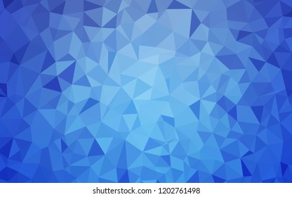 Light BLUE vector abstract mosaic pattern. Triangular geometric sample with gradient.  Triangular pattern for your design.