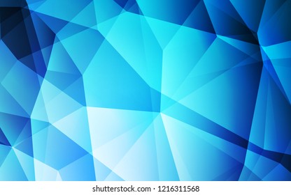 Light BLUE vector abstract mosaic pattern. Shining colorful illustration with triangles. Polygonal design for your web site.