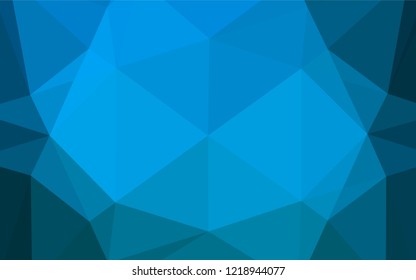 Light BLUE vector abstract mosaic pattern. Shining colored illustration in a Brand new style. The best triangular design for your business.