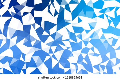 Light BLUE vector abstract mosaic backdrop. Polygonal abstract illustration with gradient. Brand new design for your business.