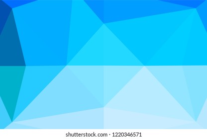 Light BLUE vector abstract mosaic background. Geometric illustration in Origami style with gradient.  A completely new design for your business.