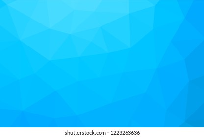 Light BLUE vector abstract mosaic pattern. Geometric illustration in Origami style with gradient.  The best triangular design for your business.