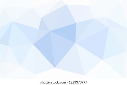 Light BLUE vector abstract mosaic pattern. Glitter abstract illustration with an elegant triangles. Polygonal design for your web site.