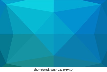 Light BLUE vector abstract mosaic pattern. Creative illustration in halftone style with gradient. Triangular pattern for your business design.