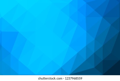 Light BLUE vector abstract mosaic pattern. Shining illustration, which consist of triangles. Elegant pattern for a brand book.