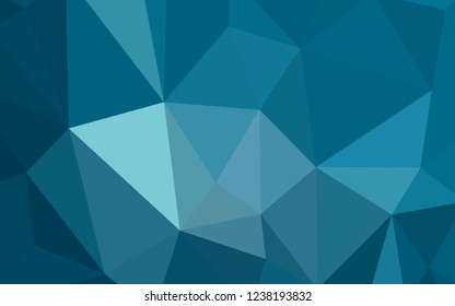 Light BLUE vector abstract mosaic background. Colorful illustration in polygonal style with gradient. Best triangular design for your business.