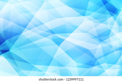 Light BLUE vector abstract mosaic pattern. Colorful illustration in polygonal style with gradient. Triangular pattern for your design.