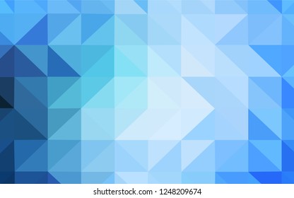 Light BLUE vector abstract mosaic backdrop. Shining polygonal illustration, which consist of triangles. Polygonal design for your web site.