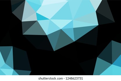 Light BLUE vector abstract mosaic pattern. Shining illustration, which consist of triangles. The textured pattern can be used for background.