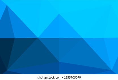 Light BLUE vector abstract mosaic pattern. Triangular geometric sample with gradient.  A completely new design for your business.