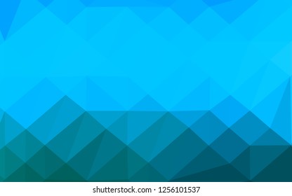 Light BLUE vector abstract mosaic pattern. Shining illustration, which consist of triangles. Polygonal design for your web site.