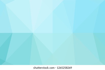 Light BLUE vector abstract mosaic backdrop. Geometric illustration in Origami style with gradient.  The best triangular design for your business.