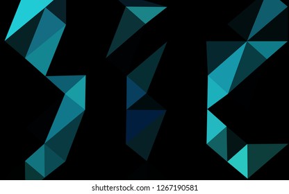Light BLUE vector abstract mosaic pattern. Colorful abstract illustration with gradient. Triangular pattern for your business design.