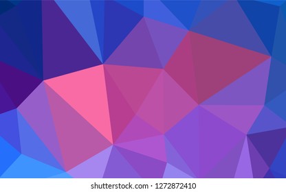 Light BLUE vector abstract mosaic pattern. Creative illustration in halftone style with triangles. Triangular pattern for your design.