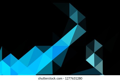 Light BLUE vector abstract mosaic background. Colorful illustration in Origami style with gradient.  The best triangular design for your business.