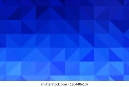 Light BLUE vector abstract mosaic pattern. Shining polygonal illustration, which consist of triangles. Completely new template for your banner.